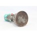 Buddhist Temple Stamp Tibetan Silver Natural Turquoise Dust Stone Wax Inside - A